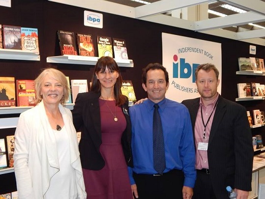 We'll be back next year! From left to right: IBPA member Deborah Parrish Snyder (Publisher, Synergetic Press), Angela Bole (Executive Director, IBPA), Terry Nathan (Chief Operations Officer, IBPA), and IBPA member Stephen Buda (Publisher, J. Ross Publishing, Inc.) 