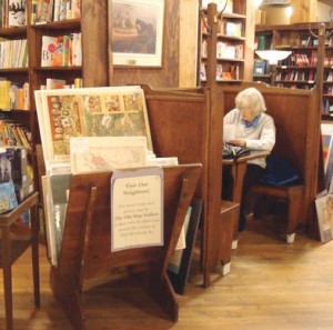 Old lady in bookstore